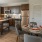 a kitchen with a dining table